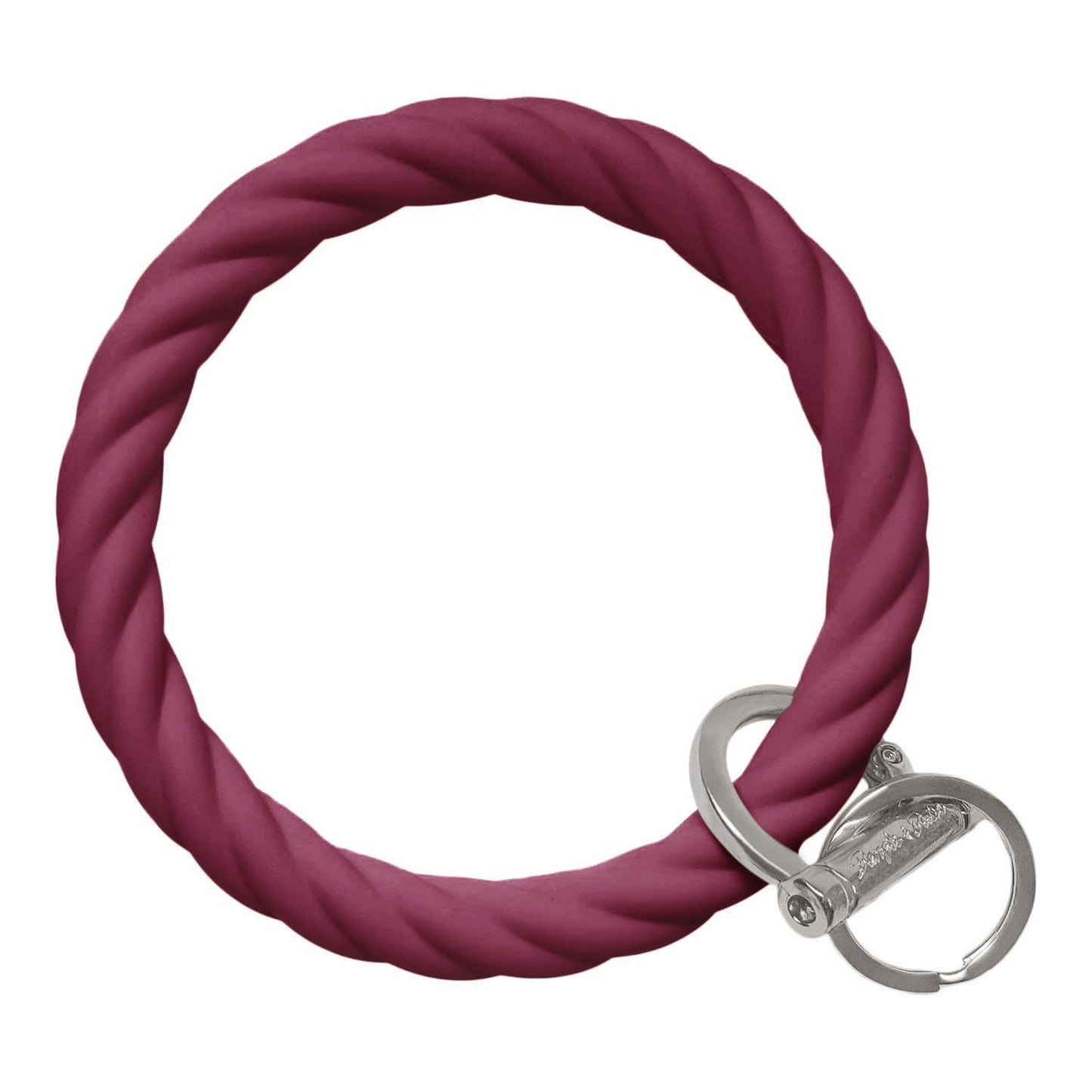 Twisted Bangle & Babe Bracelet Key Ring Twist – Maroon Silver 