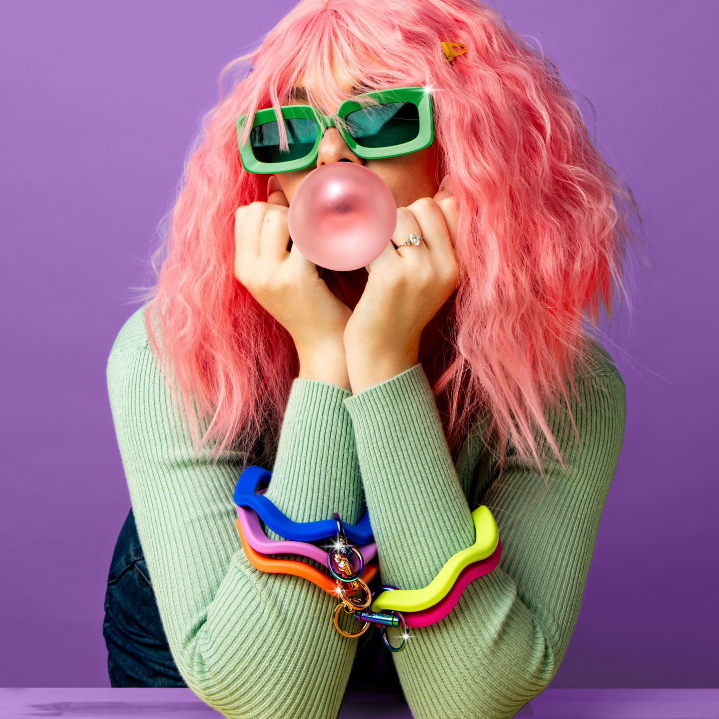 Wavy Bracelet Key Ring