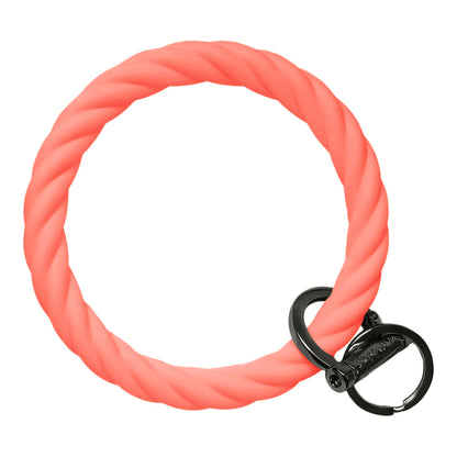 Twisted Bangle Bracelet Key Ring Twist – Coral Black