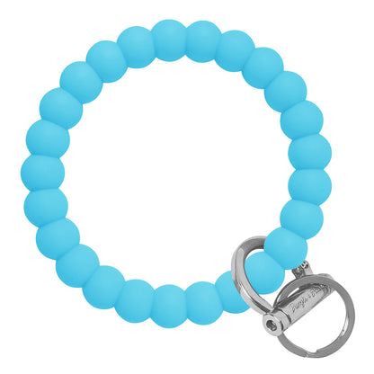 Bubble Bangle Bracelet Key Ring Bubble - Coastal Blue Silver