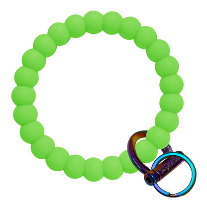 Bubble Bangle Bracelet Key Ring Bubble - Deep Neon Pink Black