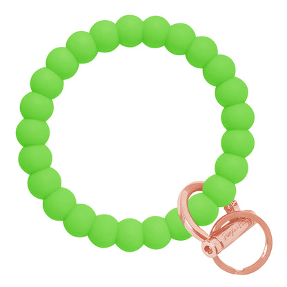 Bubble Bangle Bracelet Key Ring Bubble - Deep Neon Pink Black