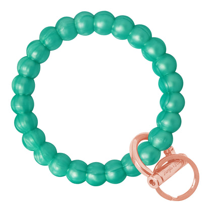 Bubble Bangle Bracelet Key Ring Bubble - Marbled Sea Green Rose Gold
