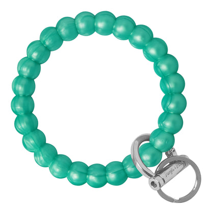 Bubble Bangle Bracelet Key Ring Bubble - Marbled Sea Green Silver