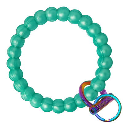 Bubble Bangle Bracelet Key Ring Bubble - Marbled Sea Green Rainbow