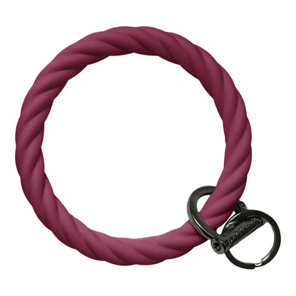 Twisted Bangle Bracelet Key Ring Twist – Maroon Black