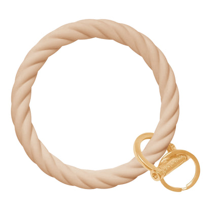 Twisted Bangle Bracelet Key Ring Twist - Oatmeal