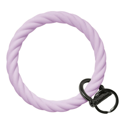 Twisted Bangle Bracelet Key Ring Twist - Pastel Lilac Black
