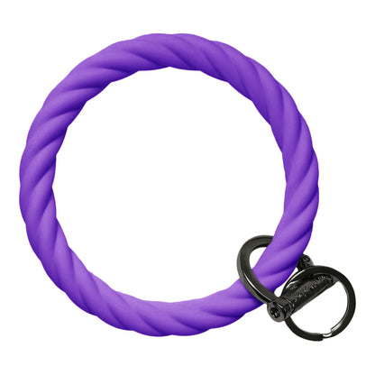 Twisted Bangle Bracelet Key Ring Twist - Poppin' Purple Black