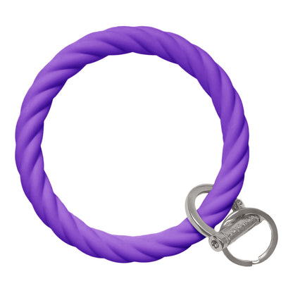 Twisted Bangle Bracelet Key Ring Twist - Poppin' Purple Silver