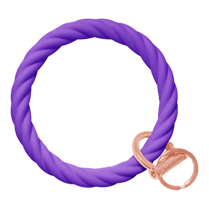 Twisted Bangle Bracelet Key Ring Twist - Poppin' Purple Rose Gold