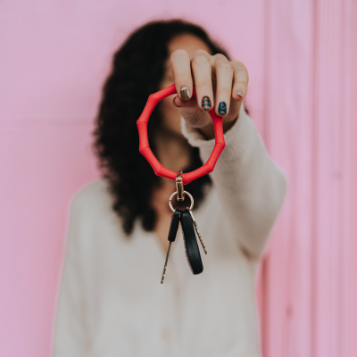 Bamboo Bangle Bracelet Key Ring