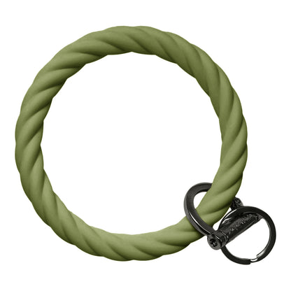 Twisted Bangle Bracelet Key Ring Twist - Army Green Black