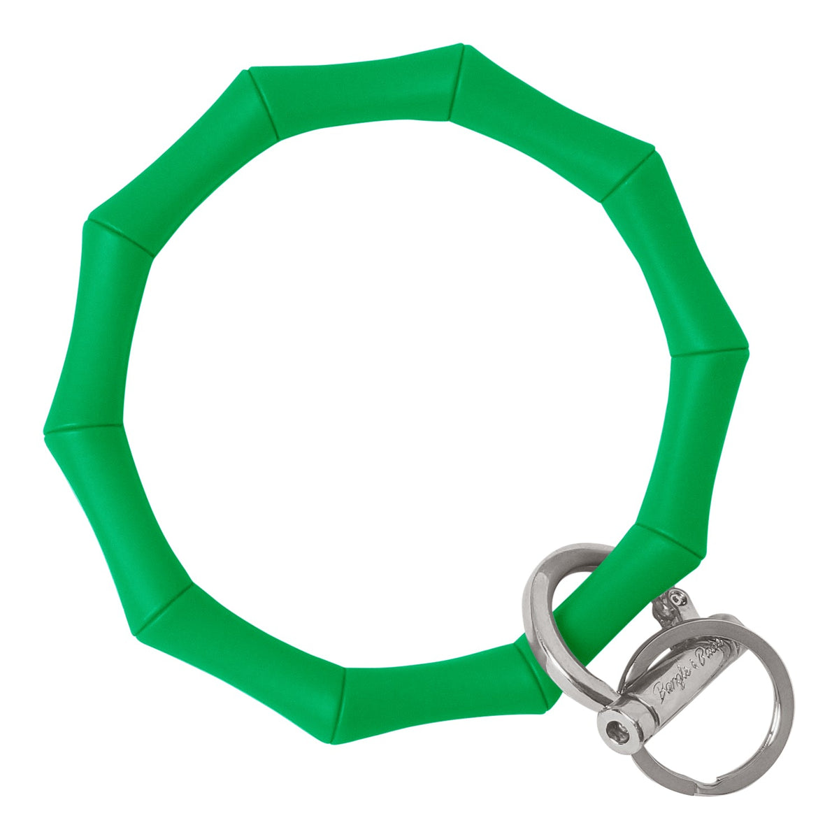 Bamboo Bangle Bracelet Key Ring EARLY ACCESS Bamboo - Kelly Green (SEASONAL COLOR) Silver