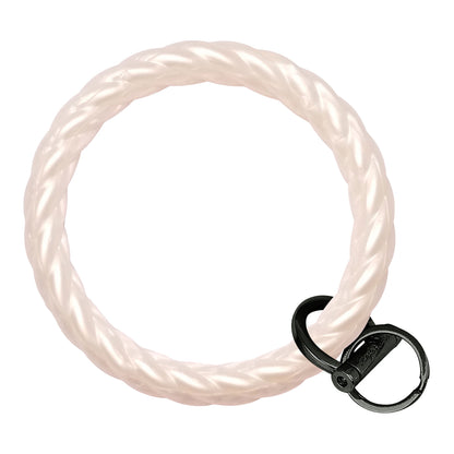Twisted Bangle Bracelet Key Ring Twist - Pearl Black