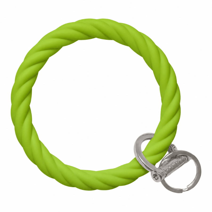 Twisted Bangle Bracelet Key Ring EARLY ACCESS Twist - Lime Pop (SEASONAL COLOR) Silver