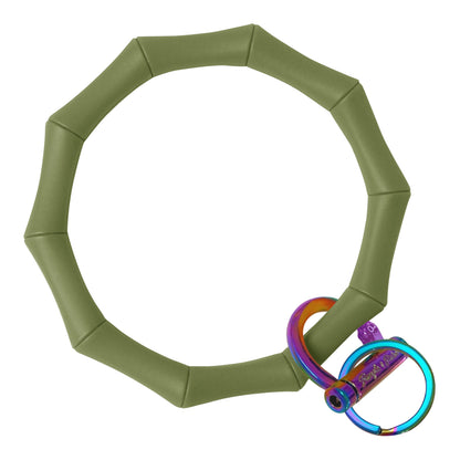 Bamboo Bangle Bracelet Key Ring Bamboo – Army Green Rainbow