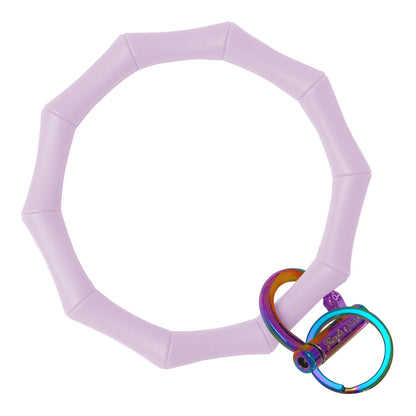 Bamboo Bangle Bracelet Key Ring Bamboo - Pastel Lilac Rainbow