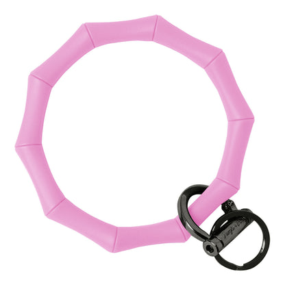 Bamboo Bangle Bracelet Key Ring Bamboo - Bright Pink Black
