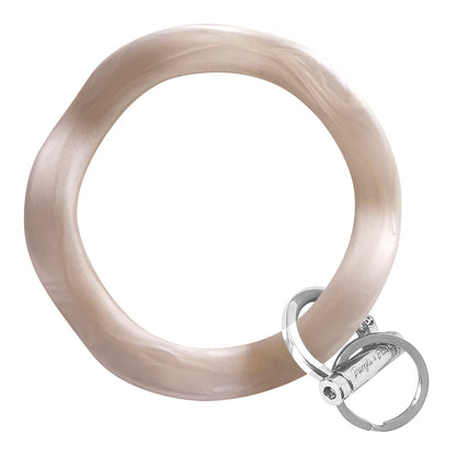 Wavy Bracelet Key Ring Wavy - Pearl Silver