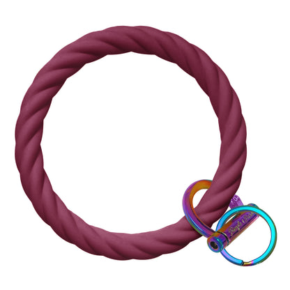 Twisted Bangle Bracelet Key Ring Twist – Maroon Rainbow