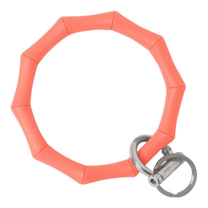 Bamboo Bangle Bracelet Key Ring Bamboo - Bright Pink Rainbow