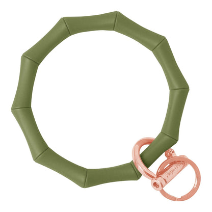 Bamboo Bangle Bracelet Key Ring Bamboo – Army Green Rose Gold