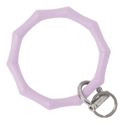 Bamboo Bangle Bracelet Key Ring Bamboo - Pastel Lilac Silver
