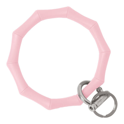 Bamboo Bangle Bracelet Key Ring Bamboo - Bright Pink Rainbow