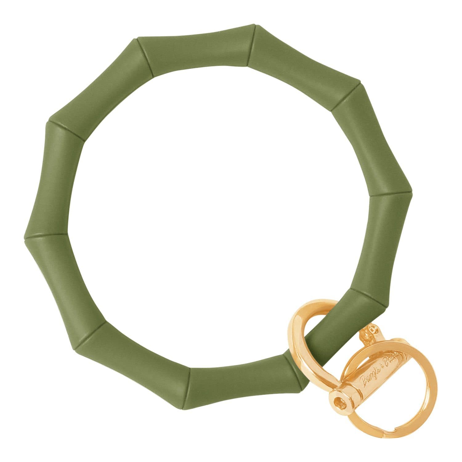 Bamboo Inspired Bangle & Babe Bracelet Key Ring Bamboo – Army Green Gold 