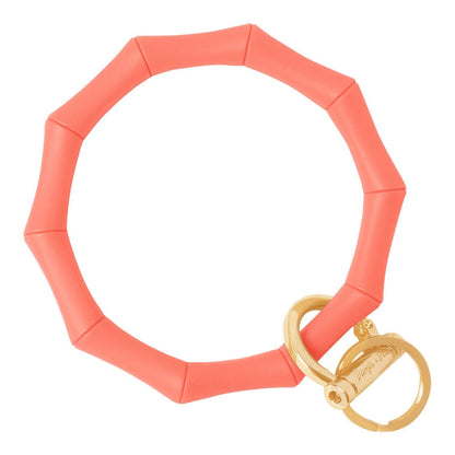 Bamboo Bangle Bracelet Key Ring Bamboo - Bright Pink Rainbow