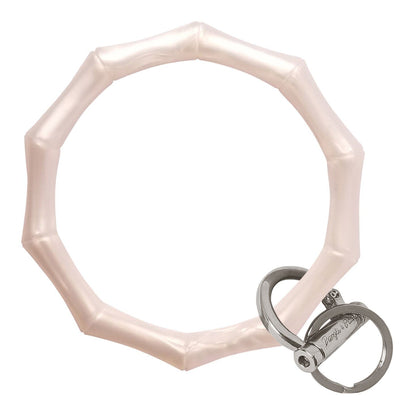 Bamboo Bangle Bracelet Key Ring Bamboo - Matte Silver Rainbow