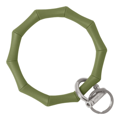 Bamboo Bangle Bracelet Key Ring Bamboo – Army Green Silver