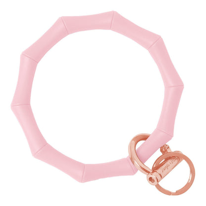 Bamboo Bangle Bracelet Key Ring Bamboo - Bright Pink Rainbow