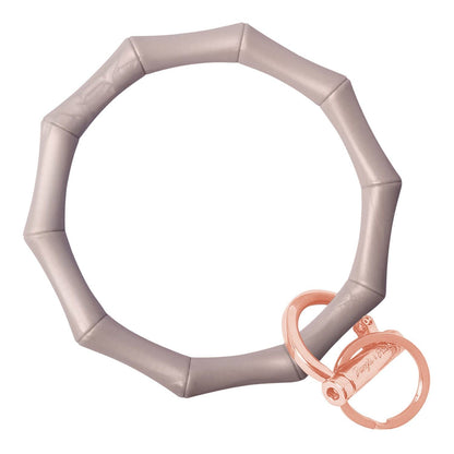 Bamboo Bangle Bracelet Key Ring Bamboo - Matte Silver Rose Gold