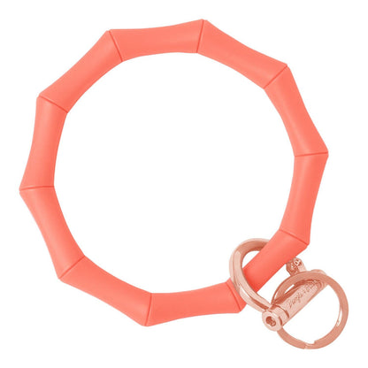 Bamboo Bangle Bracelet Key Ring Bamboo - Bright Pink Rainbow