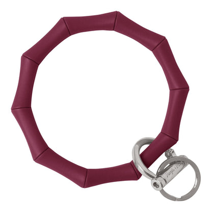 Bamboo Bangle Bracelet Key Ring Bamboo – Maroon Silver