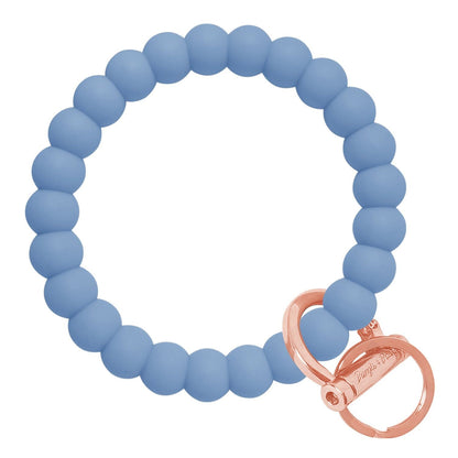 Bubble Bangle Bracelet Key Ring Bubble - Slate Blue Rose Gold