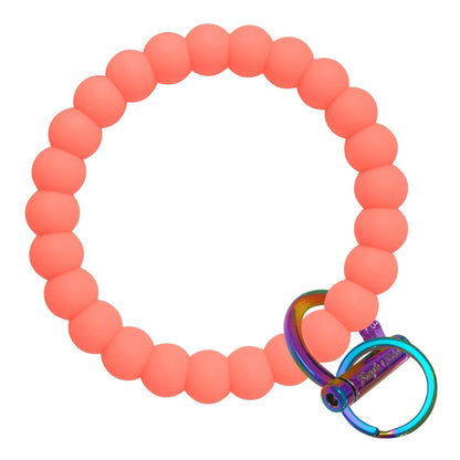 Bubble Bangle Bracelet Key Ring Bubble - Deep Neon Pink Rainbow