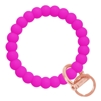 Bubble Bangle Bracelet Key Ring Bubble - Deep Neon Pink Rose Gold