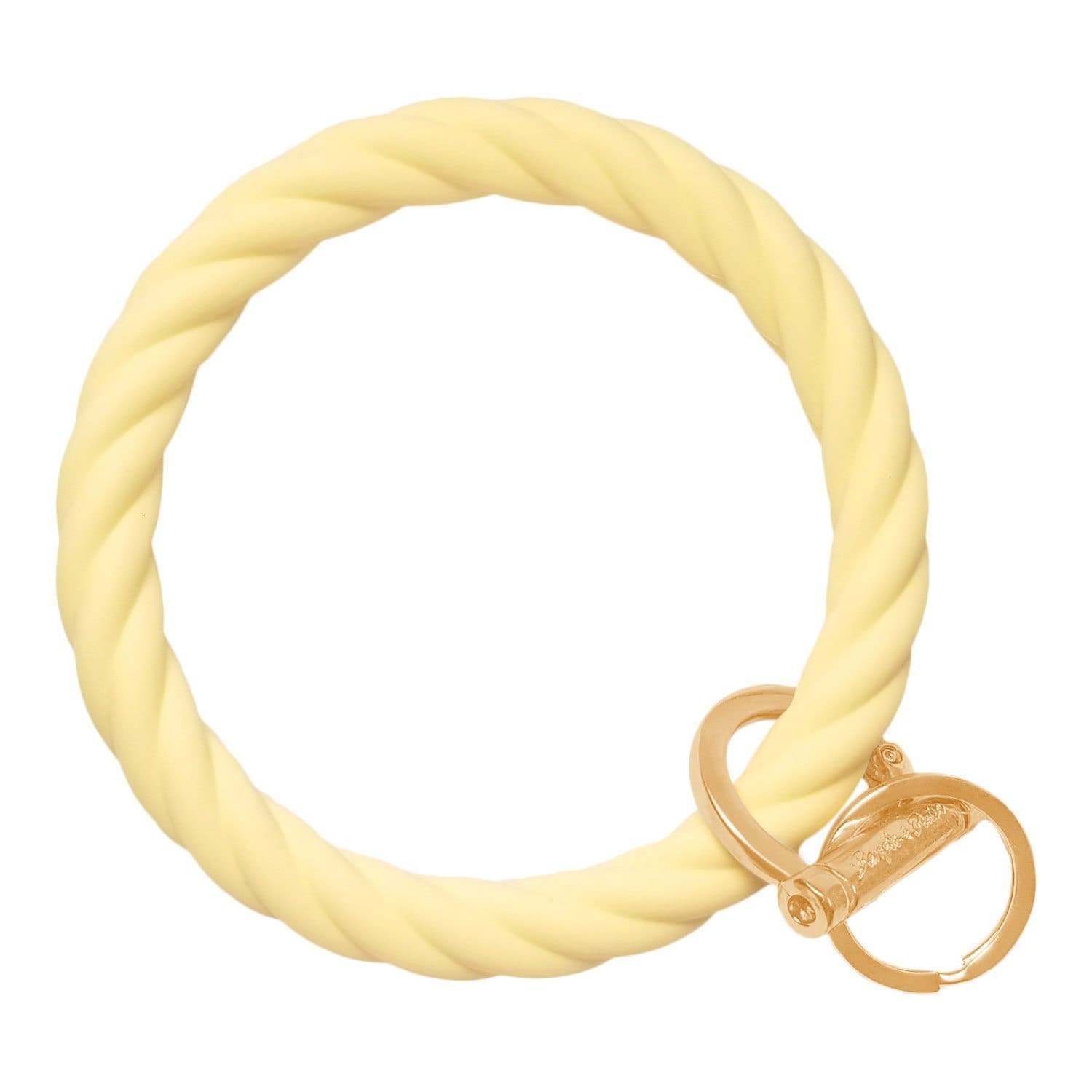 Twisted Bangle & Babe Bracelet Key Ring Twist - Pastel Yellow Gold 