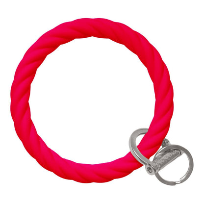 Twisted Bangle Bracelet Key Ring Twist – Red Silver