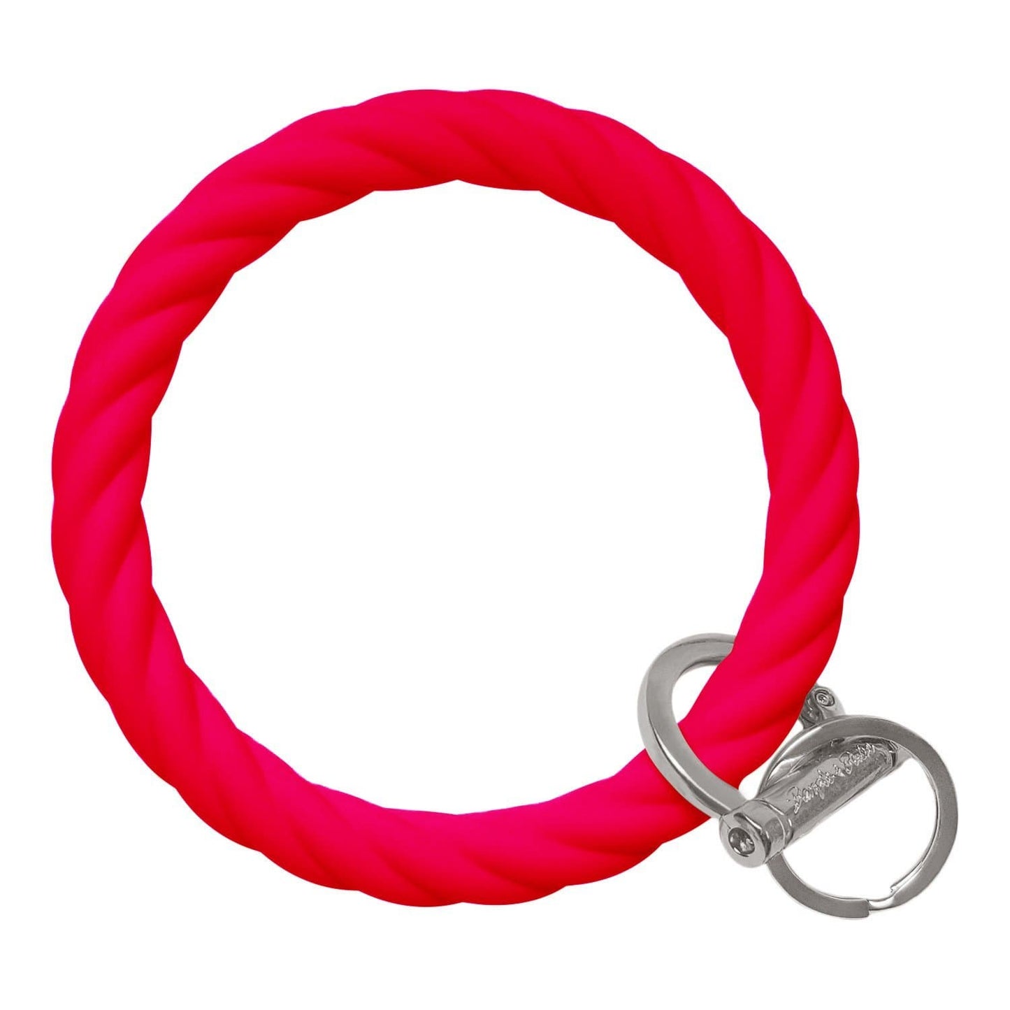 Twisted Bangle & Babe Bracelet Key Ring Twist – Red Silver 