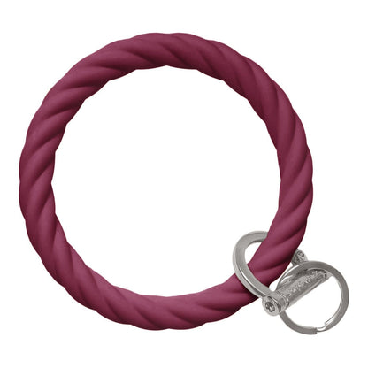 Twisted Bangle Bracelet Key Ring Twist – Maroon Silver
