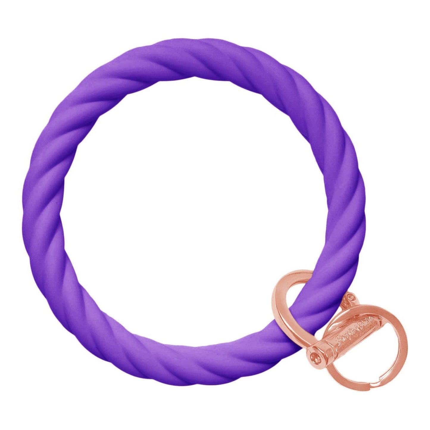 Twisted Bangle & Babe Bracelet Key Ring Twist - Poppin' Purple Rose Gold 