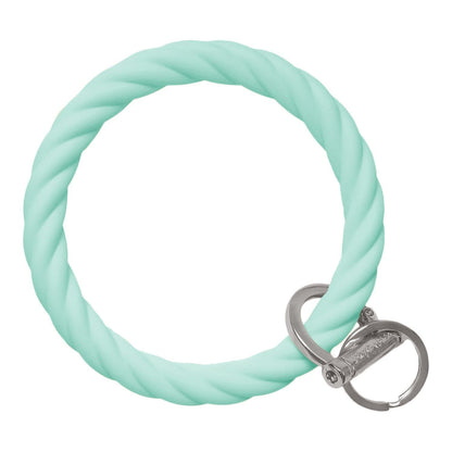 Twisted Bangle Bracelet Key Ring Twist - Army Green Rose Gold