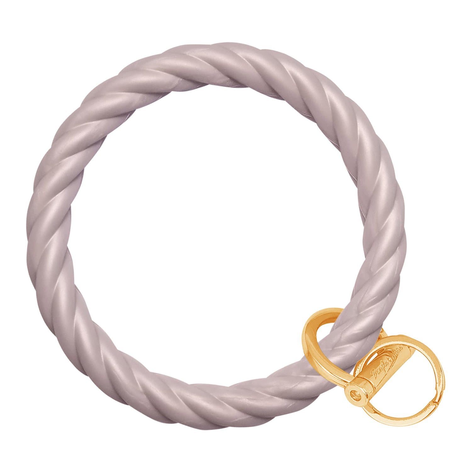 Twisted Bangle & Babe Bracelet Key Ring Twist - Matte Silver Gold 