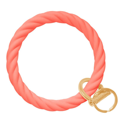Twisted Bangle Bracelet Key Ring Twist – Coral Gold