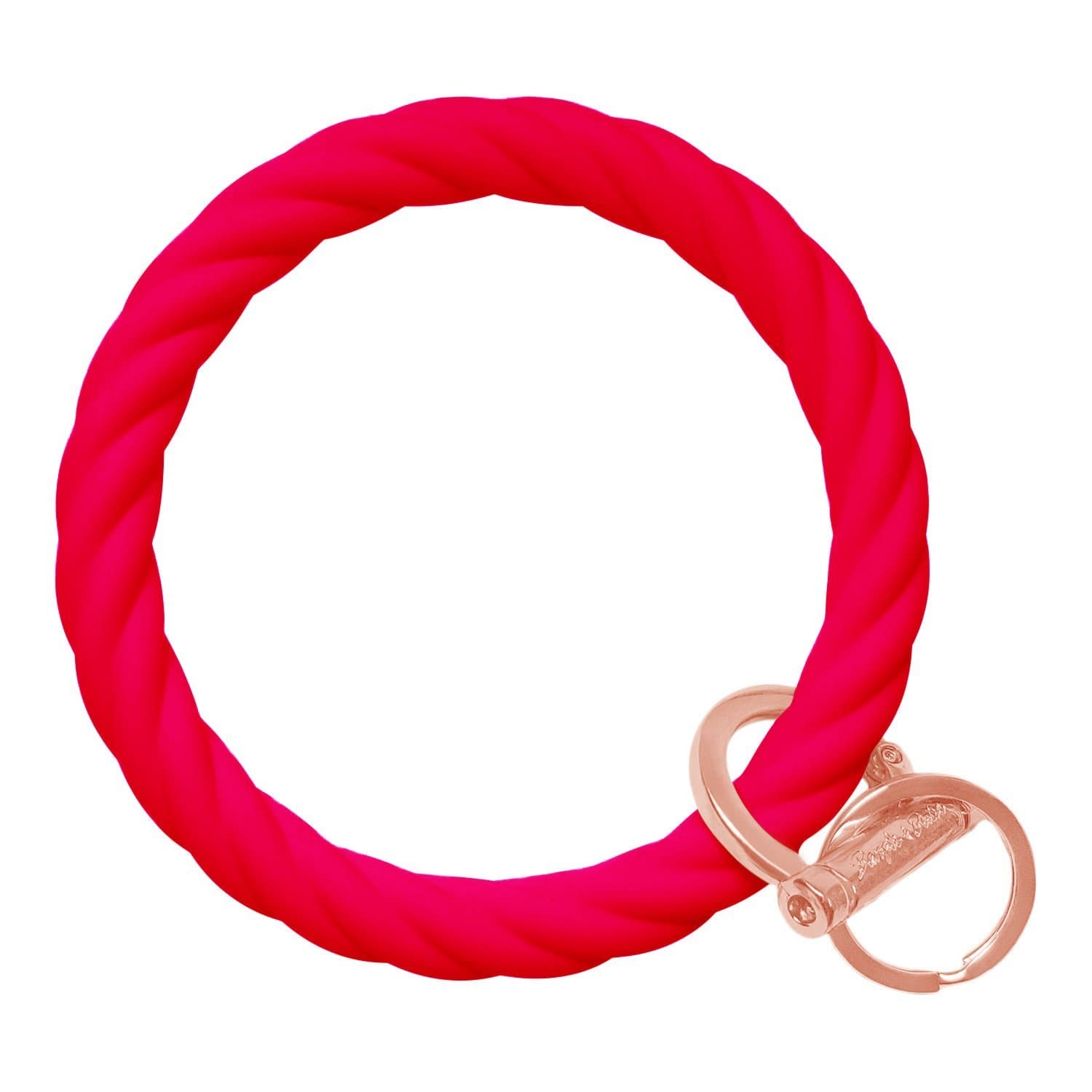 Twisted Bangle & Babe Bracelet Key Ring Twist – Red Rose Gold 
