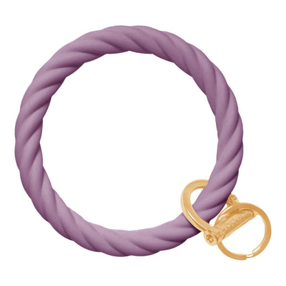 Twisted Bangle Bracelet Key Ring Twist - Army Green Rose Gold